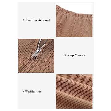 Aleumdr Women 2 Piece Lounge Set Fall Outfits Sweatsuit Zip Up Sweatshirt Loungewear Shorts Casual Cozy Matching Tracksuit Set Brown X-Large