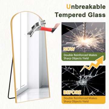 NicBex Arched Full Length Mirror - Elegant Design & Safe