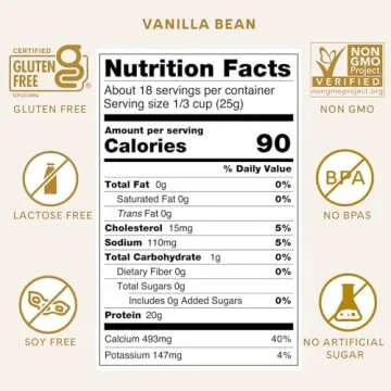 ICONIC Protein Powder, Vanilla Bean - Sugar Free, Low Carb Protein Powder - Lactose Free, Gluten Fre...