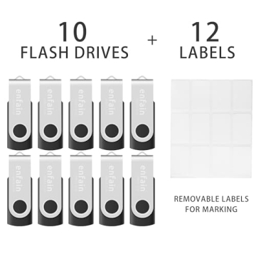 10-Pack Enfain 16GB USB Flash Drives for Easy Data Storage
