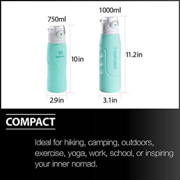 CHICMODA Collapsible Water Bottle - BPA-Free, Leak-Proof