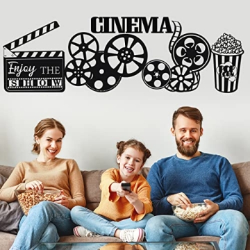 5 Pieces Metal Movie Decor for Home Theaters and More