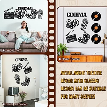 5 Pieces Metal Movie Decor for Home Theaters and More