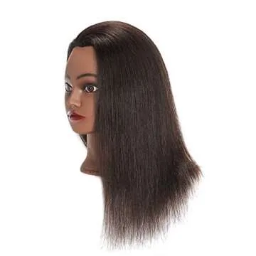Traininghead 18-20" 100% Human hair Mannequin head Training Head Cosmetology Manikin Head Doll Head with free Clamp Stand