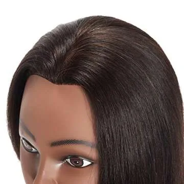 Traininghead 18-20" 100% Human hair Mannequin head Training Head Cosmetology Manikin Head Doll Head with free Clamp Stand