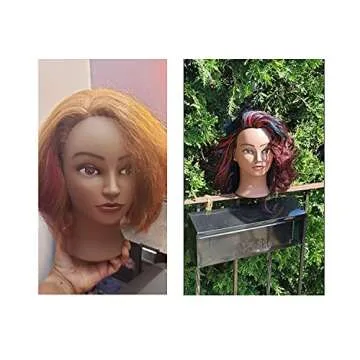 Traininghead 18-20" 100% Human hair Mannequin head Training Head Cosmetology Manikin Head Doll Head with free Clamp Stand