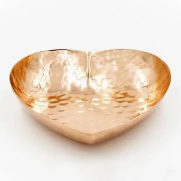 Copper Heart Shape Dish - Hand Hammered Pure Copper Dish - Heart Shaped Bowl for Mothers Day, Wedding, Anniversary, Valentines Day