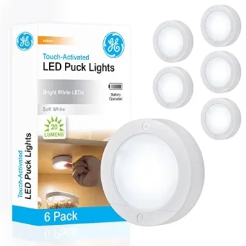 GE Wireless LED Puck Lights - 6 Pack, Touch Activated, Battery Operated