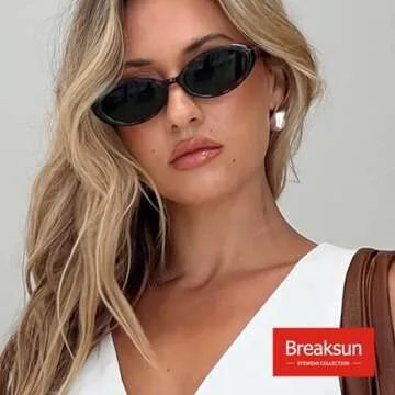 Trendy Breaksun Retro Oval Sunglasses | 90s Vintage Shades
