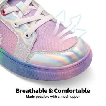 DREAM PAIRS Girls Shoes Toddler Sneakers Rainbow Storybook Casual