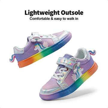 DREAM PAIRS Toddler Sneakers - Comfy Rainbow Shoes for Kids