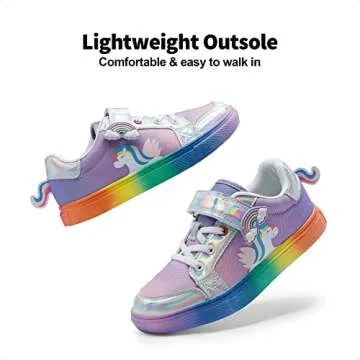 DREAM PAIRS Toddler Sneakers - Comfy Rainbow Shoes for Kids