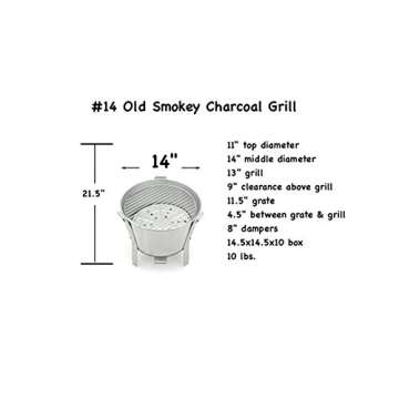 Old Smokey Charcoal Grill #14 Portable Charcoal Grill