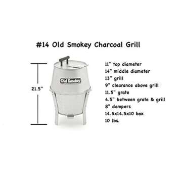 Old Smokey Charcoal Grill #14 Portable Charcoal Grill