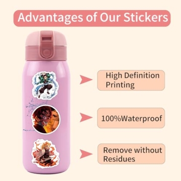 55pcs Demon Anime Slayer Stickers for Kids, Colorful Cartoon Decals for Personalization
