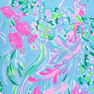 Lilly Pulitzer Leatherette Initial Keychain, Letter Bag Charm for Women, Best Fishes (A)