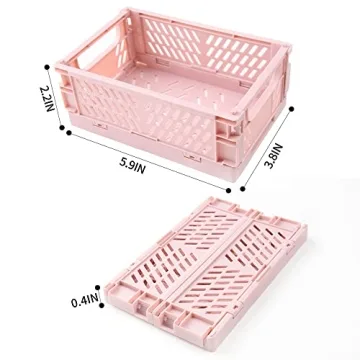 Mini Plastic Storage Baskets for Home Organization - 4 Pack