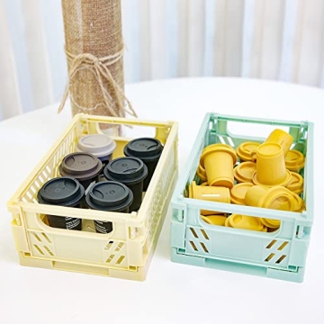 Mini Plastic Storage Baskets for Home Organization - 4 Pack