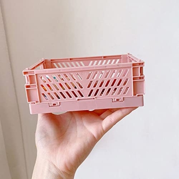 Mini Plastic Storage Baskets for Home Organization - 4 Pack