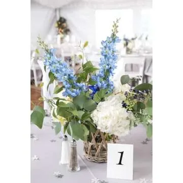 ICBOX Blue Delphinium Artificial Flowers for Home Decor
