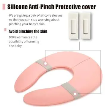 Funbliss Portable Potty Training Seat Foldable Secure Toilet Seat for Toddlers Travel Friendly Design Non Slip Suction Cups Anti Pinch Pads Fits Most Standard Toilets,Pink Toilets,Pink
