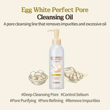 SKINFOOD Egg Perfect Pore Cleansing Oil 200ml - Light & Gentle Makeup Cleanser - Removing Impurities...