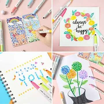 NiArt Dual Tip DOT Marker Pens - 24 Vibrant Colors with Fine Fiber and Round DOT Tips for Art, Coloring, Journaling, Hand Lettering, Sketching, Anime, Illustrating, Technical Drawing and More