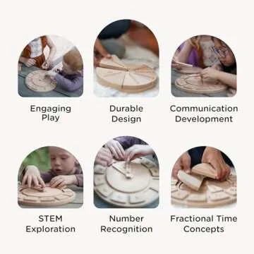 Tomaze Montessori Clock - Teach Time & Fractions for Kids