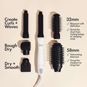 BONDIBOOST Everlast Airstyler Styling Brush, 6 Head Styling Tool for Salon Quality Hair with Ceramic...