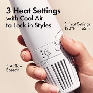 BONDIBOOST Everlast Airstyler Styling Brush, 6 Head Styling Tool for Salon Quality Hair with Ceramic Attachments + Versatile Heat & Airflow Settings + All Hair Types