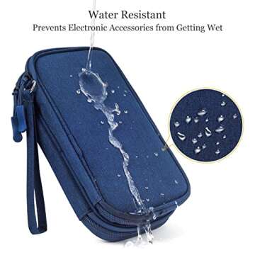 Dealcase Universal Electronics Accessories Case, Waterproof Portable Cable Organizer Bag, Multifunctional Travel Digital Accessories Storage Bag, Navy Blue