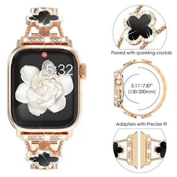 Elegant NewWays Apple Watch Band with Diamonds for Women