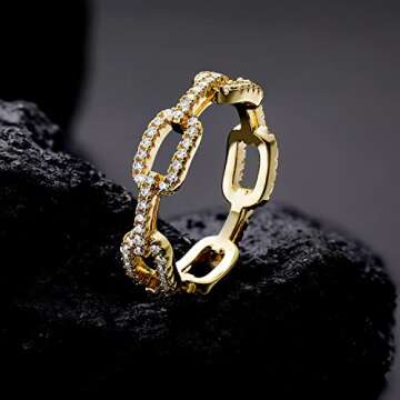 Elegant OPOMOMO Chain Link Ring - 18K White Gold
