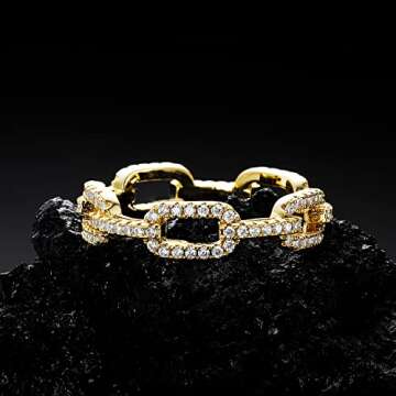 Elegant OPOMOMO Chain Link Ring - 18K White Gold