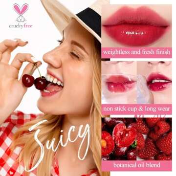 bayfree Lip Tint Stain Set, Korean Water Tint Lightweight Non-sticky, Waterproof Long Lasting Liquid...