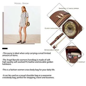 Angel Barcelo Crossover Purse and Handbags Fashion Womens Shoulder bag Handbag Stylish Brown