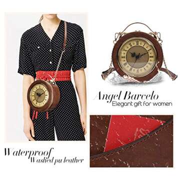 Angel Barcelo Crossover Purse and Handbags Fashion Womens Shoulder bag Handbag Stylish Brown