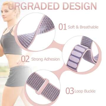 Ankle/Arm Band Compatible with Apple Watch 49mm 46mm 45mm 44mm 42mm 41mm 40mm 38mm, Breathable Nylon...