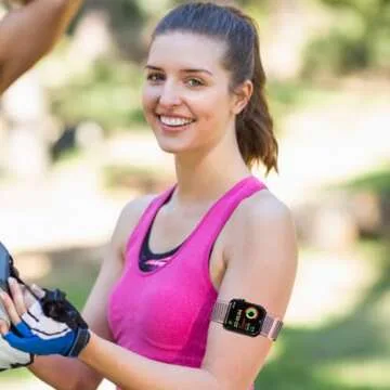 Ankle/Arm Band Compatible with Apple Watch 49mm 46mm 45mm 44mm 42mm 41mm 40mm 38mm, Breathable Nylon Armband for IWatch SE Ultra Series 10 9 8 7 6 5 4 3 2 1, Stretchy Ankle Strap for Women Men