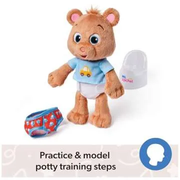 Ms. Rachel Potty Time with Bean, 11” Plush Teddy Bear with Play Toilet & Accessories, Toddler Toys for Girls & Boys for Ages 18 Months to 3+