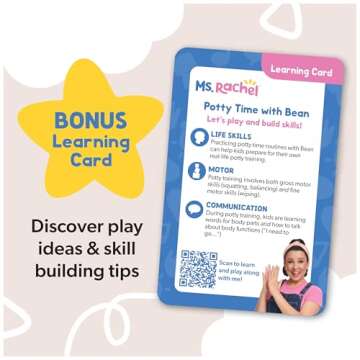 Ms. Rachel Potty Time with Bean, 11” Plush Teddy Bear with Play Toilet & Accessories, Toddler Toys for Girls & Boys for Ages 18 Months to 3+