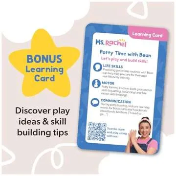 Ms. Rachel Potty Time with Bean, 11” Plush Teddy Bear with Play Toilet & Accessories, Toddler Toys for Girls & Boys for Ages 18 Months to 3+