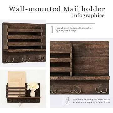 Dahey Rustic Key and Mail Holder - Stylish and Functional