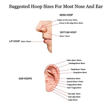 4Pairs Surgical Steel Hoop Earrings for All Piercings