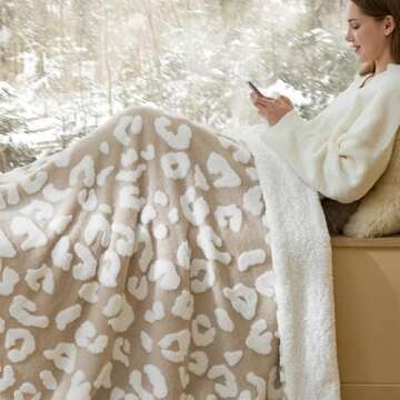 Bedsure Thick and Warm Sherpa Blanket for Winter, Cheetah Print Throw Blanket for Couch, Fuzzy Plush...