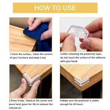 8 Pack Clear Corner Protectors for Baby Safety - Durable & Easy to Install
