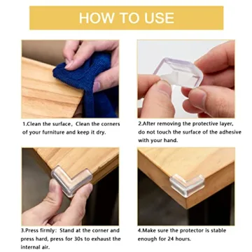 8 Pack Clear Corner Protectors for Baby Safety - Durable & Easy to Install