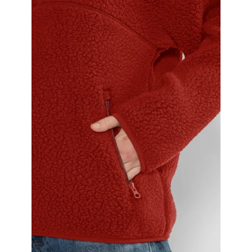 LASLULU Sherpa Half Zip Pullover - Trendy & Warm