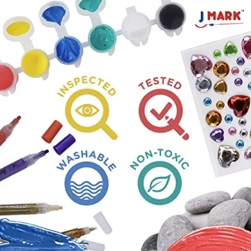J MARK Rock Painting Kit - Glow in The Dark Paint Pens