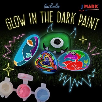 J MARK Rock Painting Kit - Glow in The Dark Paint Pens